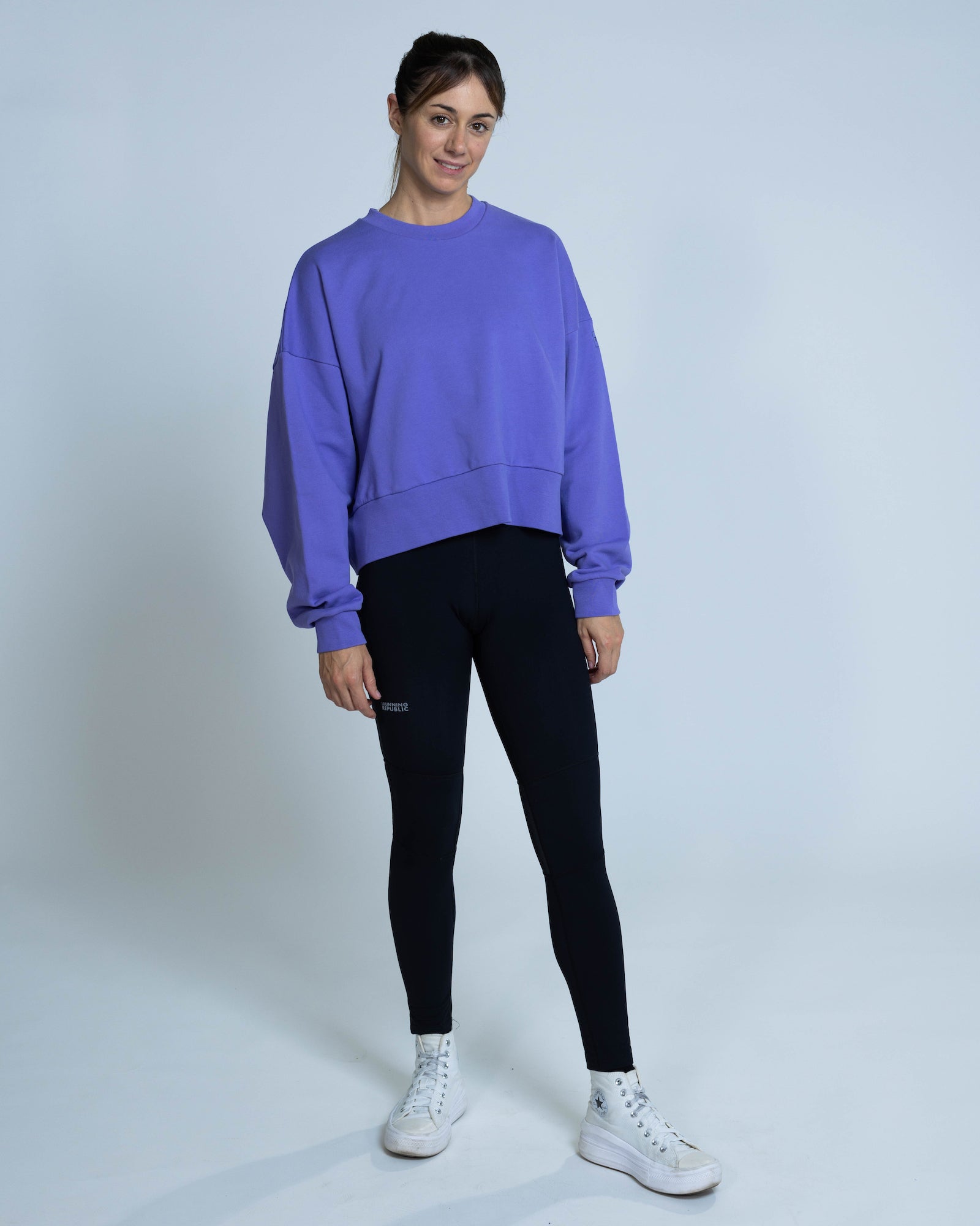 Nike mini swoosh online oversized boxy purple sweatshirt